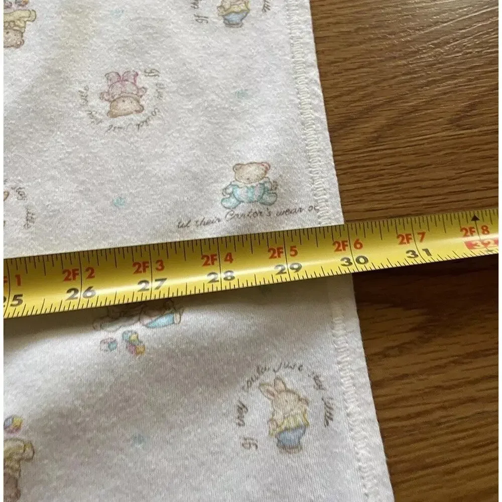 Vintage Carters Classics If They Could Stay Little Baby Blanket White Bear Bunny